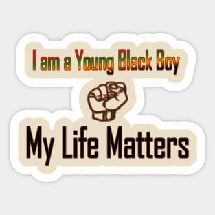 Young black boy live matters Sticker